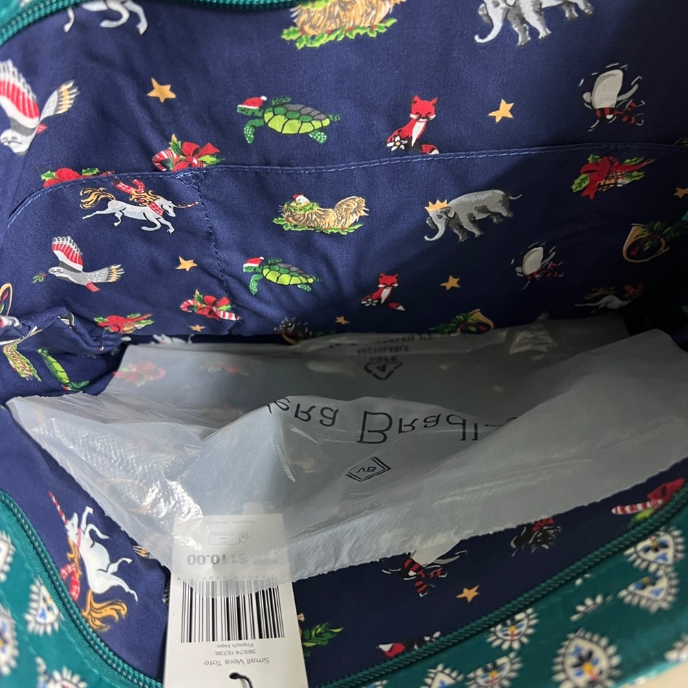 Vera Bradley green paisley print chicken tote bag - Picture 5 of 6